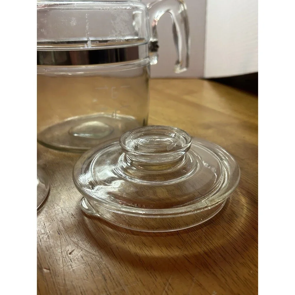 PYREX Flameware Glass Percolator Coffee Pot 6 Cup 7756 B Complete w/ Stem READ